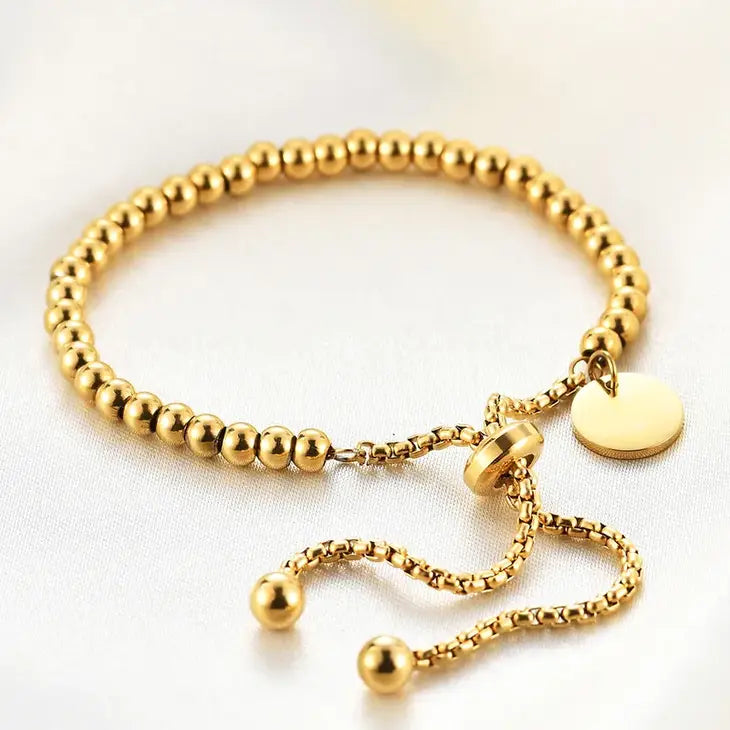 Gold Beaded Ball Bracelet
