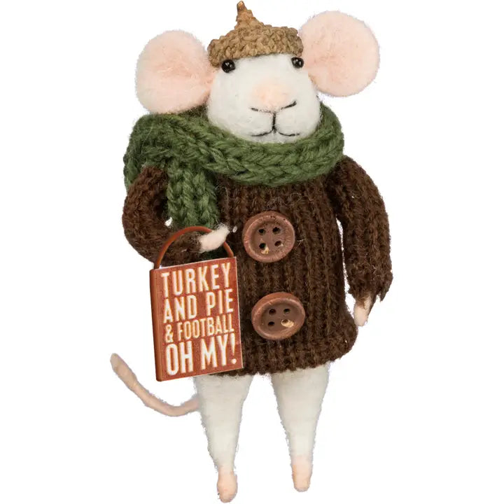 Turkey & Pie Mouse Critter Ornament