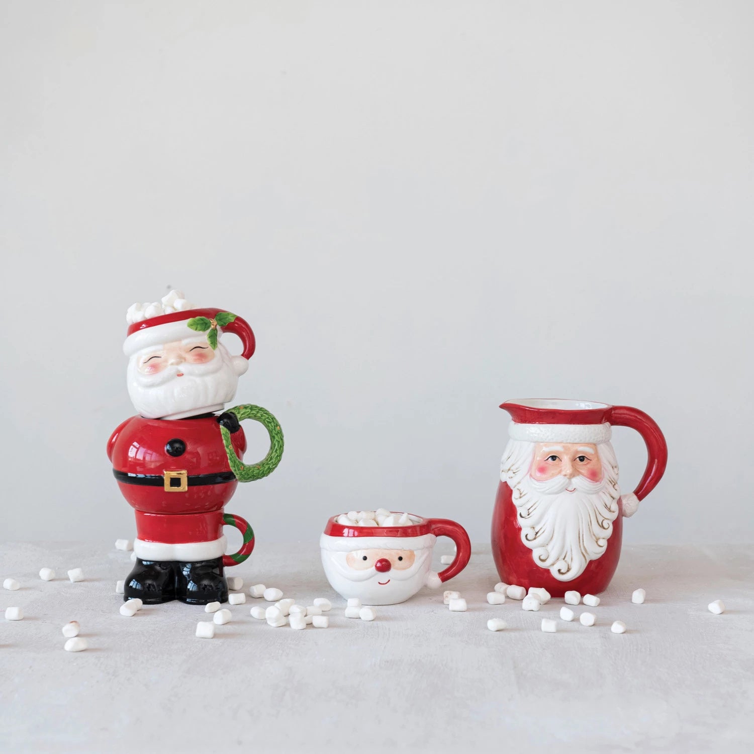 HoHoHo Stackable Santa Mug Set