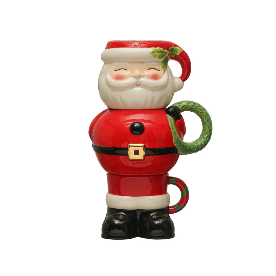 HoHoHo Stackable Santa Mug Set