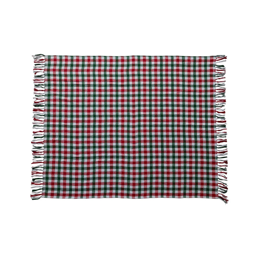 Red, Green, & White Throw