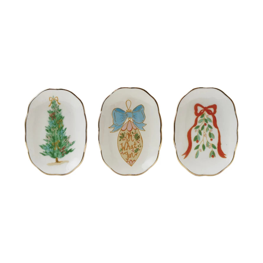 Scalloped Holiday Trinket Dishes