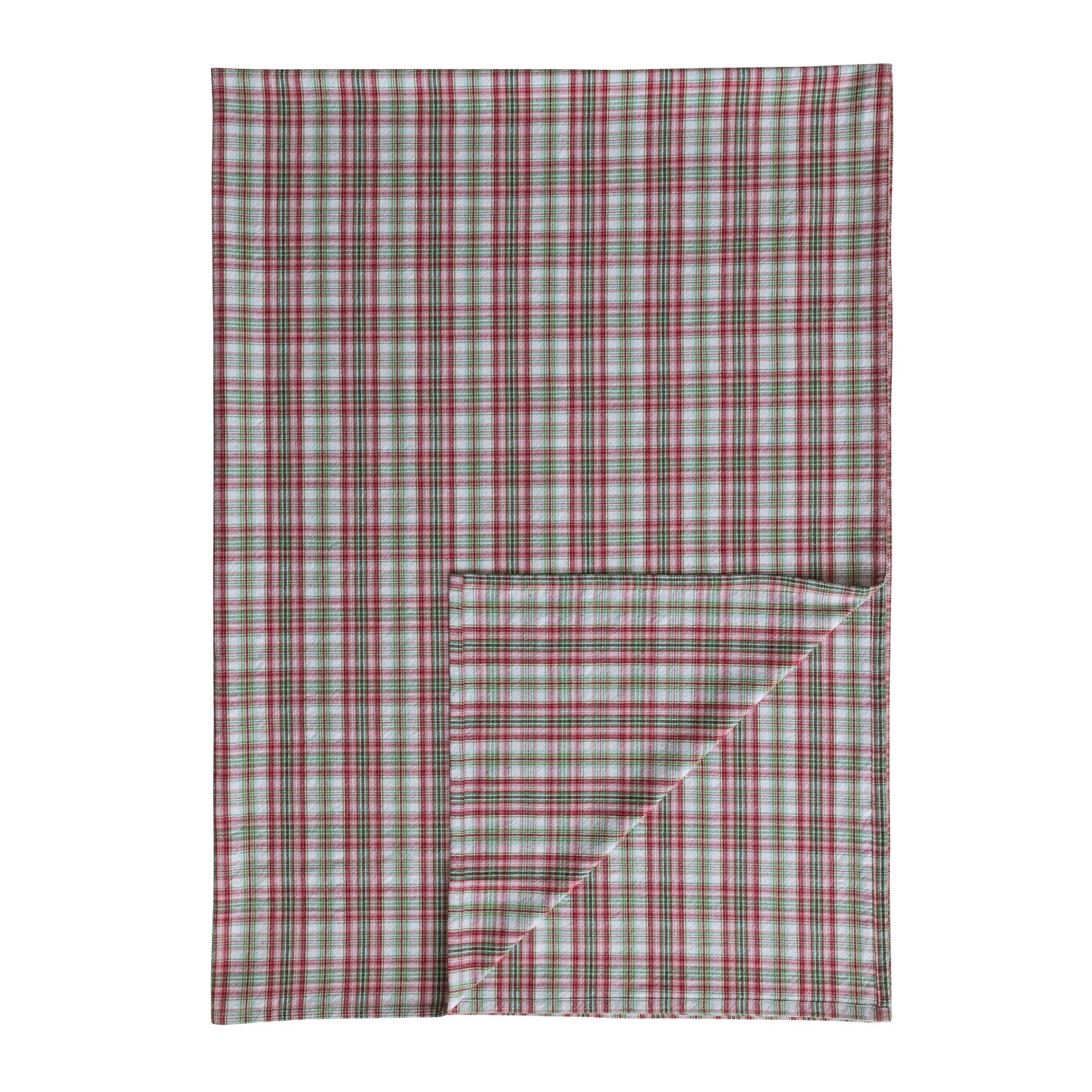 84" Woven Cotton Plaid Tablecloth