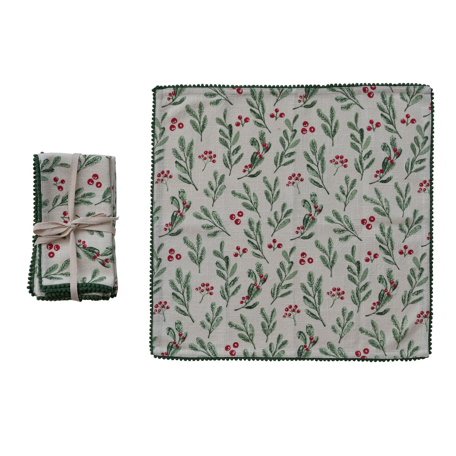 18" Square Mistletoe Napkins