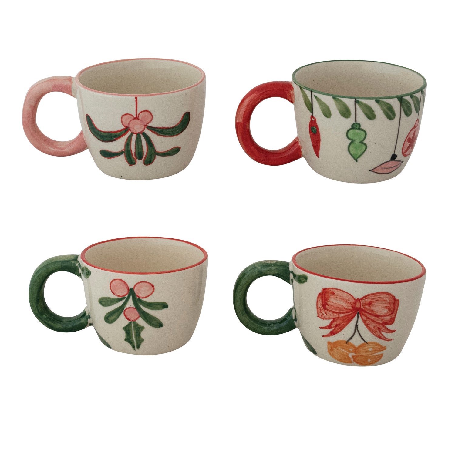 8 oz. Hand-Painted Stoneware Christmas Mug