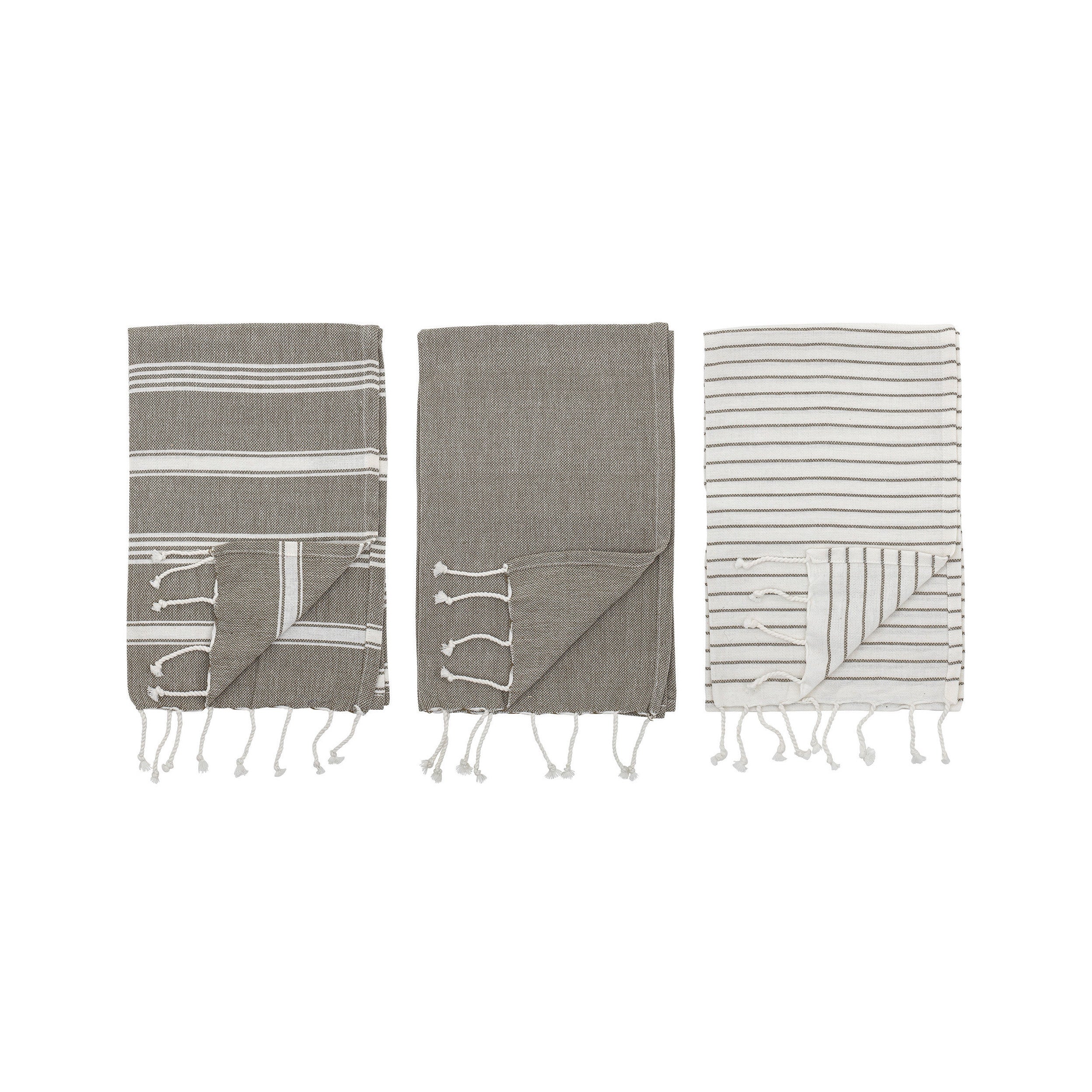 S/3 Striped Tea Towels W/Tassels