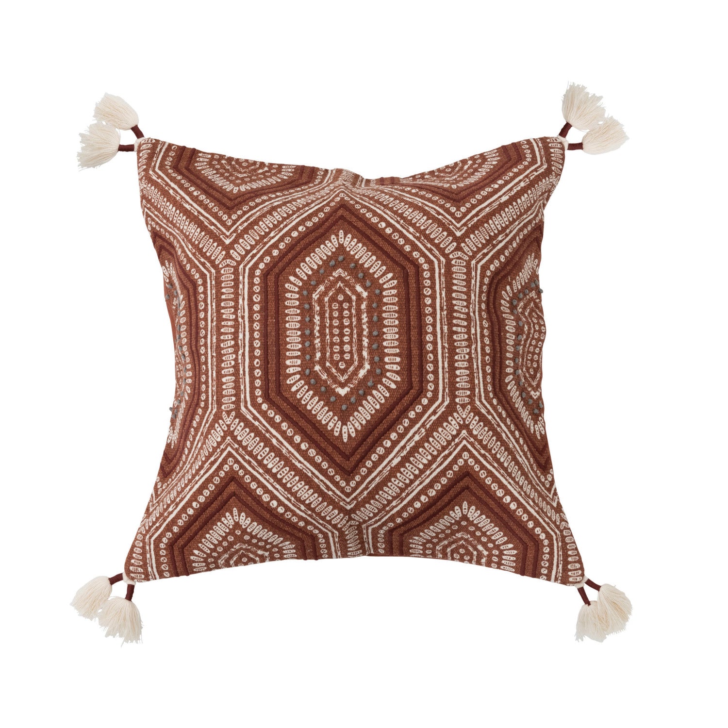 Embroidered Pillow & Tassels