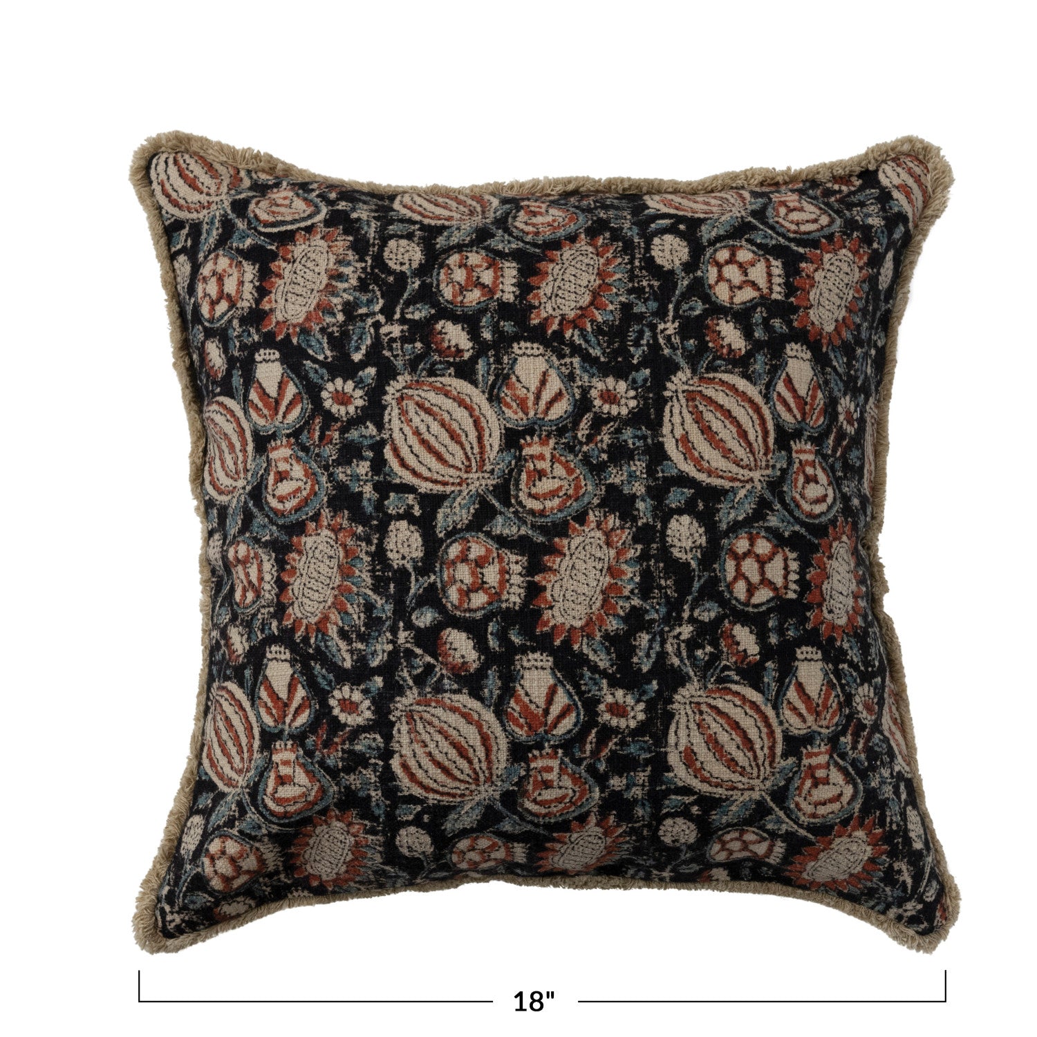 Cotton Slub Pillow Printed Floral